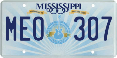 MS license plate MEO307