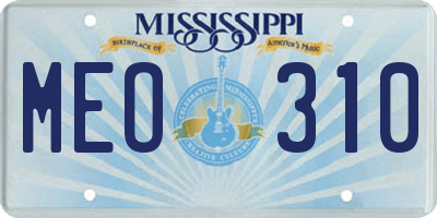 MS license plate MEO310