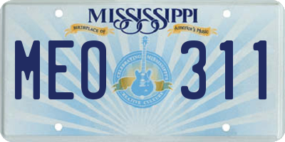 MS license plate MEO311