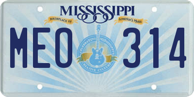 MS license plate MEO314