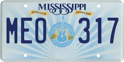 MS license plate MEO317