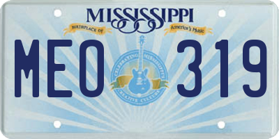 MS license plate MEO319
