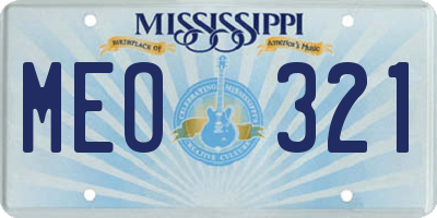 MS license plate MEO321