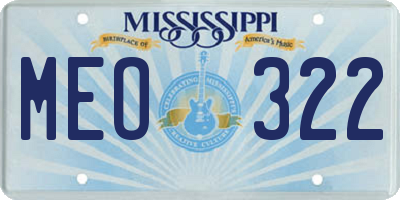 MS license plate MEO322