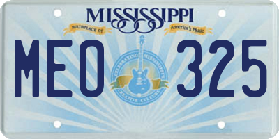 MS license plate MEO325