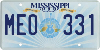 MS license plate MEO331