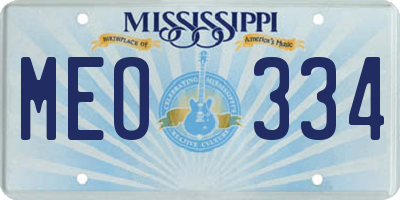 MS license plate MEO334
