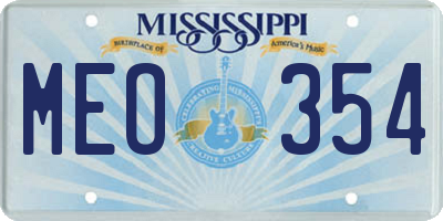 MS license plate MEO354
