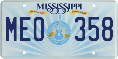 MS license plate MEO358