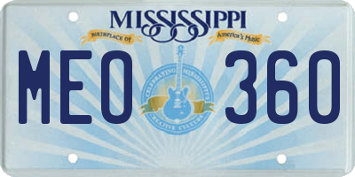 MS license plate MEO360