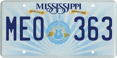 MS license plate MEO363