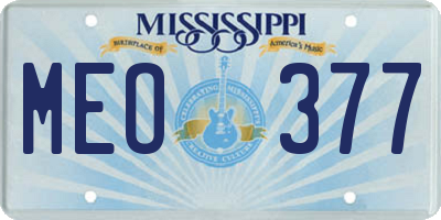 MS license plate MEO377