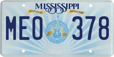 MS license plate MEO378