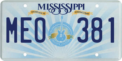 MS license plate MEO381