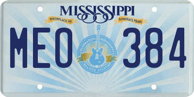 MS license plate MEO384