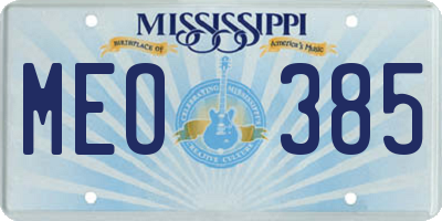 MS license plate MEO385