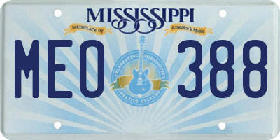 MS license plate MEO388