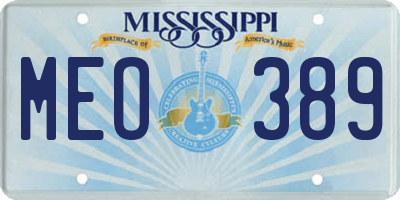 MS license plate MEO389
