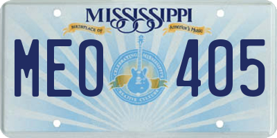 MS license plate MEO405