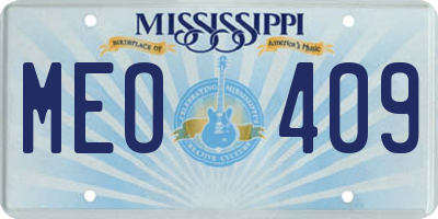 MS license plate MEO409