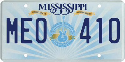 MS license plate MEO410
