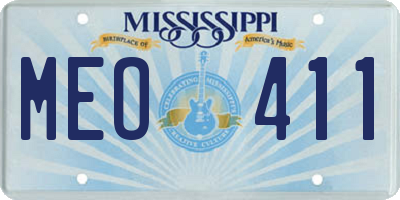 MS license plate MEO411