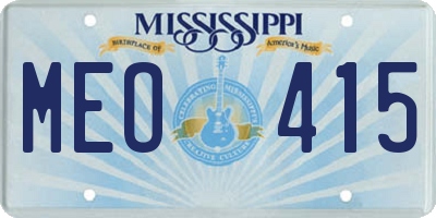 MS license plate MEO415