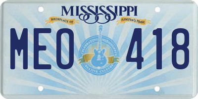 MS license plate MEO418