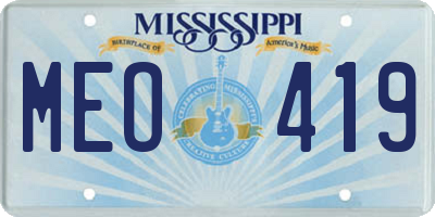 MS license plate MEO419