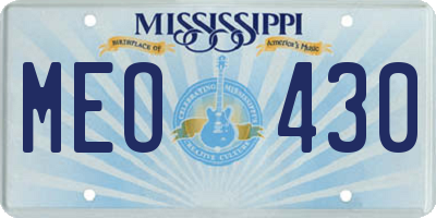 MS license plate MEO430