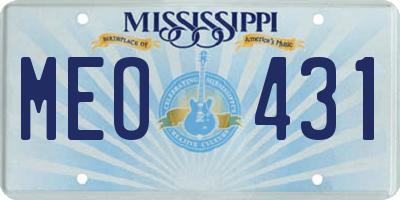 MS license plate MEO431