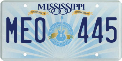 MS license plate MEO445