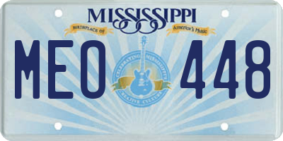 MS license plate MEO448