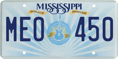 MS license plate MEO450