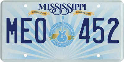 MS license plate MEO452
