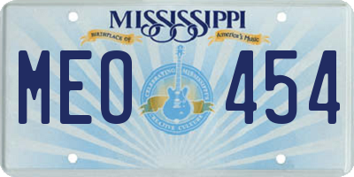 MS license plate MEO454