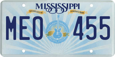 MS license plate MEO455