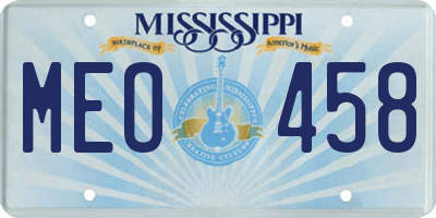MS license plate MEO458