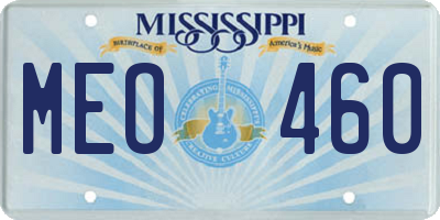MS license plate MEO460