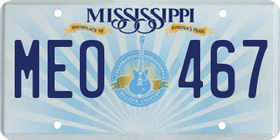 MS license plate MEO467