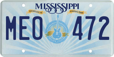 MS license plate MEO472