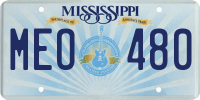 MS license plate MEO480
