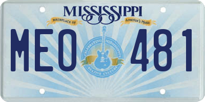 MS license plate MEO481
