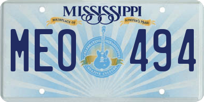 MS license plate MEO494