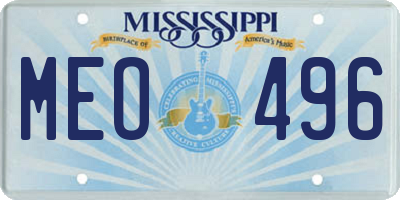 MS license plate MEO496
