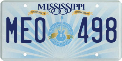 MS license plate MEO498