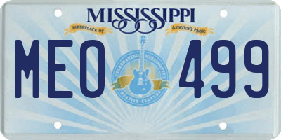 MS license plate MEO499
