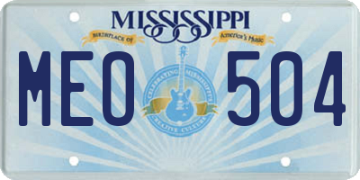MS license plate MEO504