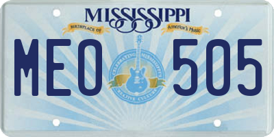 MS license plate MEO505