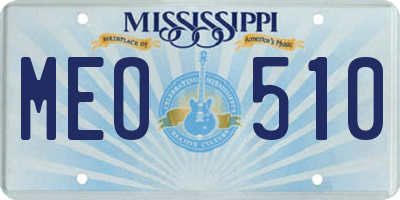 MS license plate MEO510
